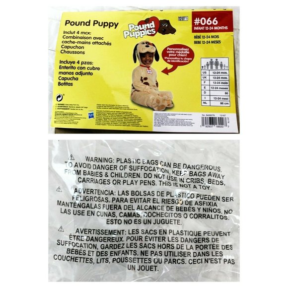 Pound Puppies Tan Brown Dog Costume Halloween Infant 12-24 Months 4 Piece Outfit - Picture 2 of 12